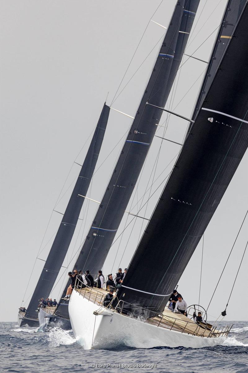 Chris Flowers' Wallycento Galateia leads Maxi A in today's first race - 2024 Loro Piana Giraglia photo copyright Loro Piana / Studio Borlenghi taken at Yacht Club Italiano and featuring the Maxi class