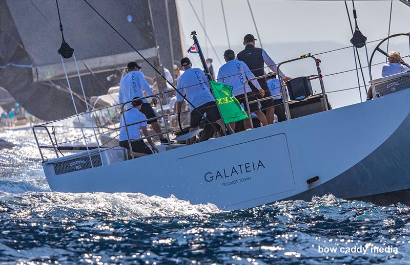 Galateia bears away at the clearance mark photo copyright Bow Caddy Media taken at Yacht Club Costa Smeralda and featuring the Maxi class