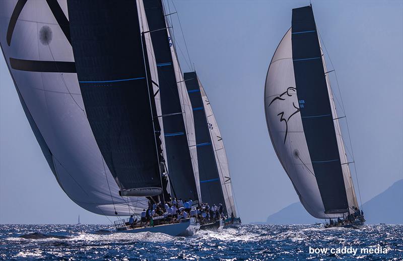 The fleet heads south photo copyright Bow Caddy Media taken at Yacht Club Costa Smeralda and featuring the Maxi class