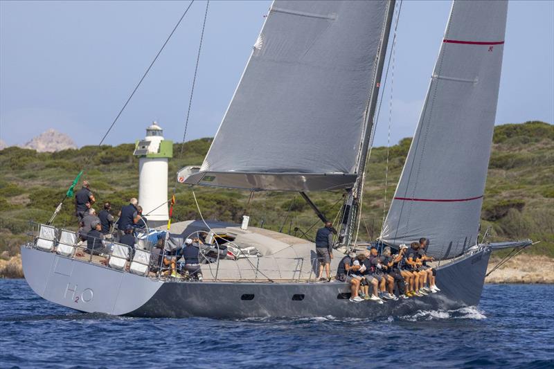 The wind went light at the entrance to Bomb Alley with many crew sitting to leeward - 2024 Maxi Yacht Rolex Cup and IMA Maxi 1 Worlds day 3 - photo © IMA / Studio Borlenghi