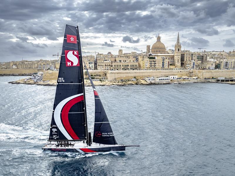 Off the Malta's striking capital Valletta, Scallywag claims line honours in the 2024 Rolex Middle Sea Race photo copyright Rolex / Kurt Arrigo taken at Royal Malta Yacht Club and featuring the Maxi class