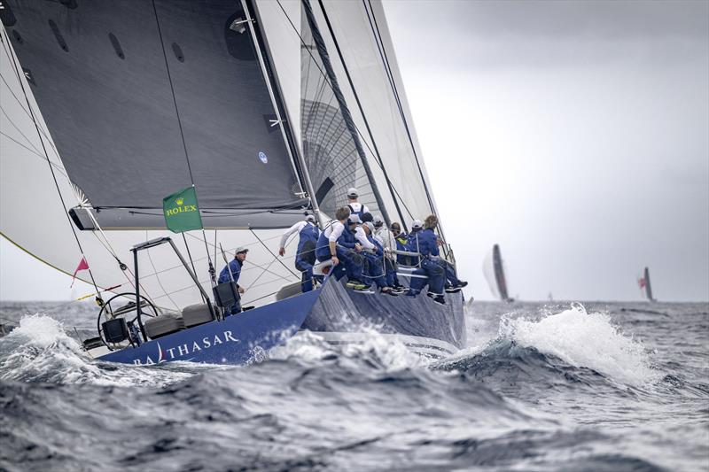 The Louis Balcaen-skippered Balthasar sets off on the Rolex Middle Sea Race photo copyright Rolex / Kurt Arrigo taken at Royal Malta Yacht Club and featuring the Maxi class