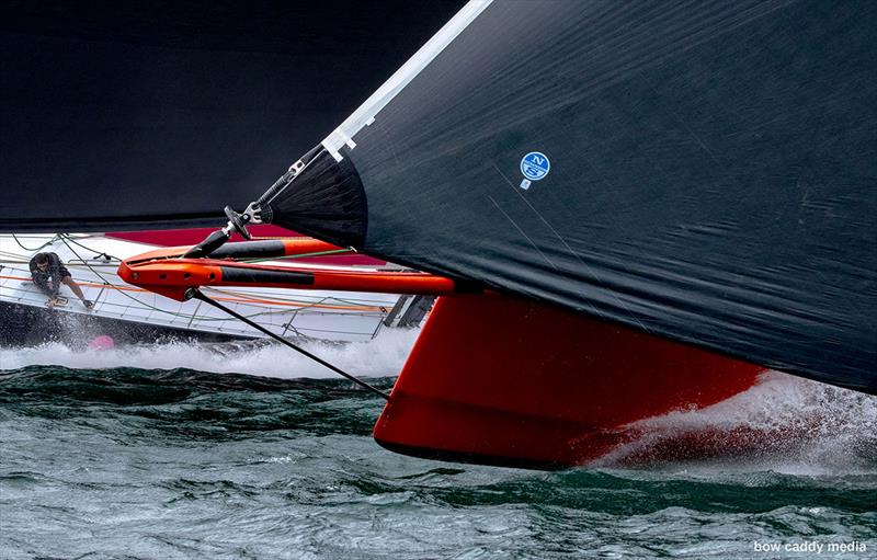 Master Lock Comanche and Wild Thing 100 power down the harbour photo copyright Bow Caddy Media taken at Cruising Yacht Club of Australia and featuring the Maxi class