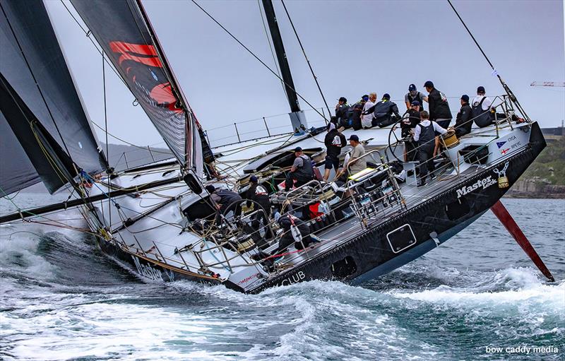 Master Lock Comanche power reaching down the harbour photo copyright Bow Caddy Media taken at Cruising Yacht Club of Australia and featuring the Maxi class