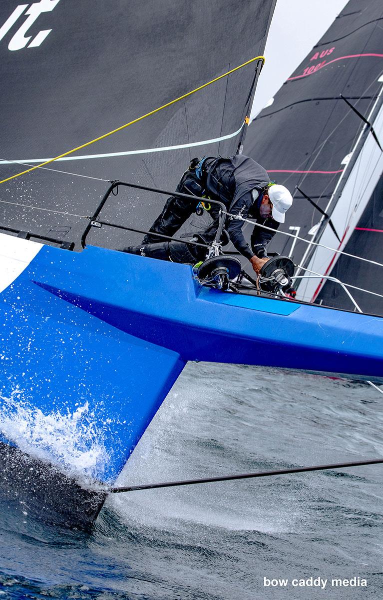 LawConnect bowman in action photo copyright Bow Caddy Media taken at Cruising Yacht Club of Australia and featuring the Maxi class