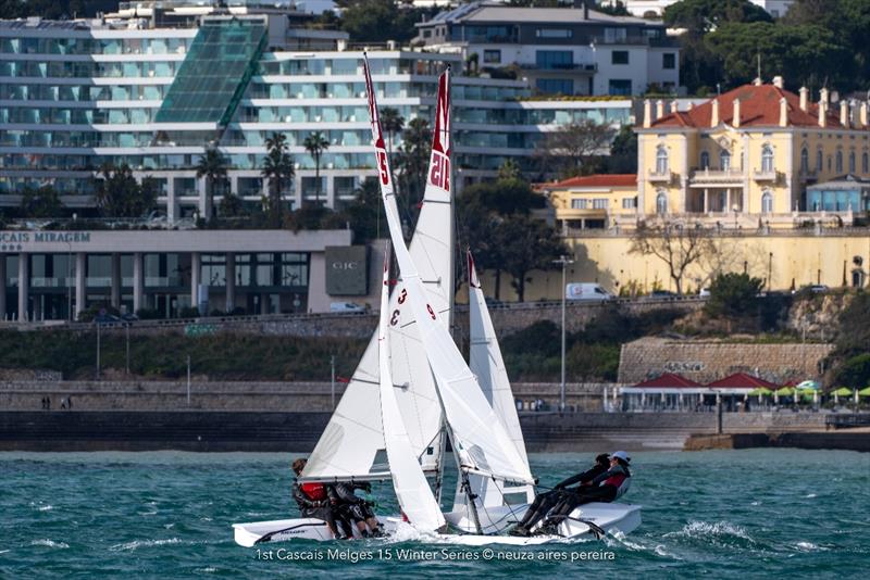 1st Cascais Melges 15 Winter Series 4th Stage photo copyright Neuza Aires Pereira taken at Clube Naval de Cascais and featuring the Melges 15 class