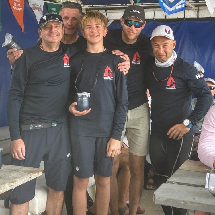 2024 Melges 24 Sarnia Regatta Champions — Surprise . Front row: Dan Berezin, Michael Berezin, Misha Mayevsky / Back row: Alex Kapustin, Denys Kalchenko photo copyright U.S. Melges 24 Class Association taken at Sarnia Yacht Club and featuring the Melges 24 class