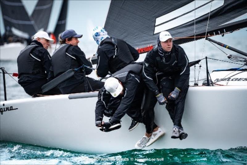 Melges 24 - ‘Melgina' on their way to a race win - Bacardi Winter Series Event 2 photo copyright Hannah Lee Noll taken at Shake-A-Leg Miami and featuring the Melges 24 class