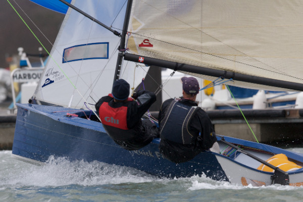 The Merlin Rocket fleet during the 46th Hamble Warming Pan photo copyright Ian Roman / www.ianroman.com taken at Hamble River Sailing Club and featuring the Merlin Rocket class