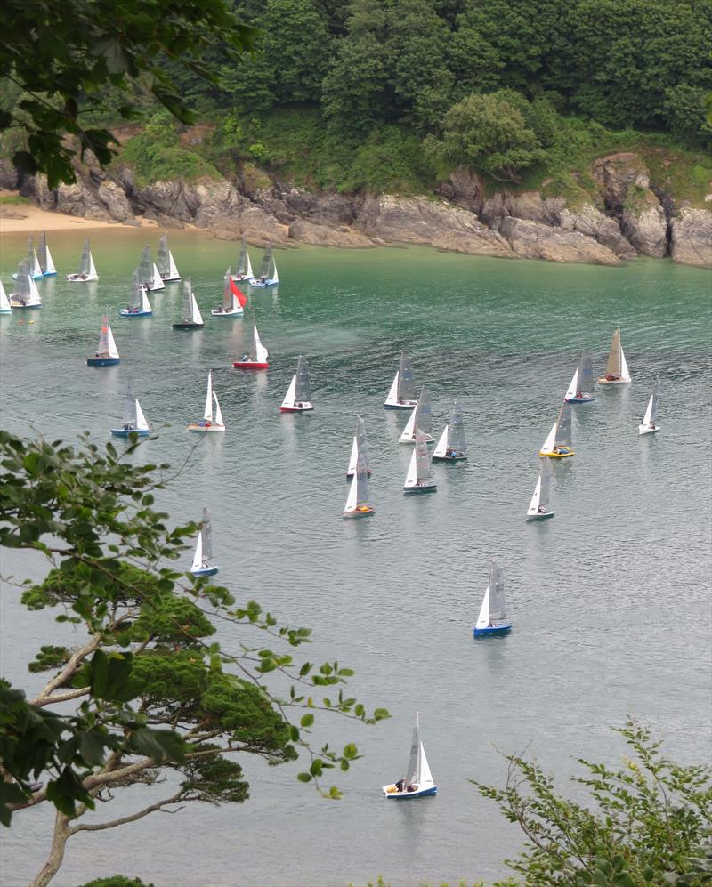 Salcombe Gin Merlin Week 2024 Day 2 Morning Race photo copyright Malcolm Mackley taken at Salcombe Yacht Club and featuring the Merlin Rocket class