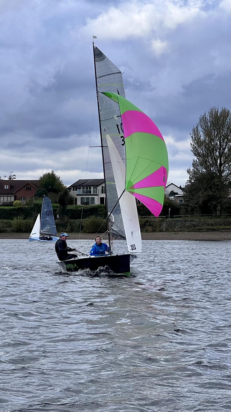 Matt Biggs and Beka Jones win the Merlin Rocket Felucca Trophy at Hollingworth Lake photo copyright Steve Richardson taken at Hollingworth Lake Sailing Club and featuring the Merlin Rocket class