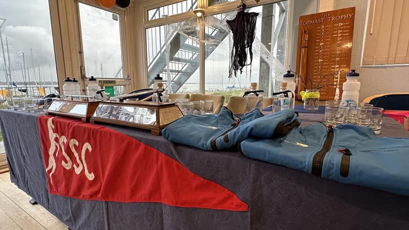 Prizegiving all set with some lovely Craftinsure goodies too photo copyright Stone Sailing Club taken at Stone Sailing Club and featuring the Merlin Rocket class