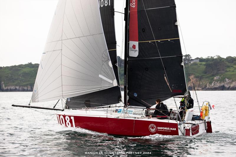 Carlos Manera Pascual and Rebecca Coles celebrate second place in Mini Fastnet Race - photo © Manon Le Guen