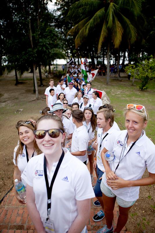 Sailors Parade as the Youth Worlds open in Langkawi photo copyright Christophe Launay taken at 