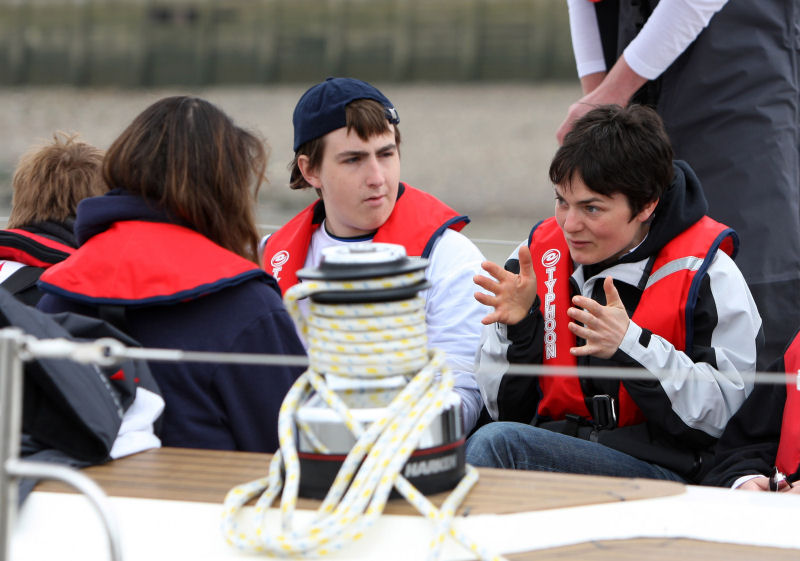 The Ellen MacArthur Trust Skandia Round Britain Voyage sails into London under Tower Bridge today photo copyright onEdition taken at 