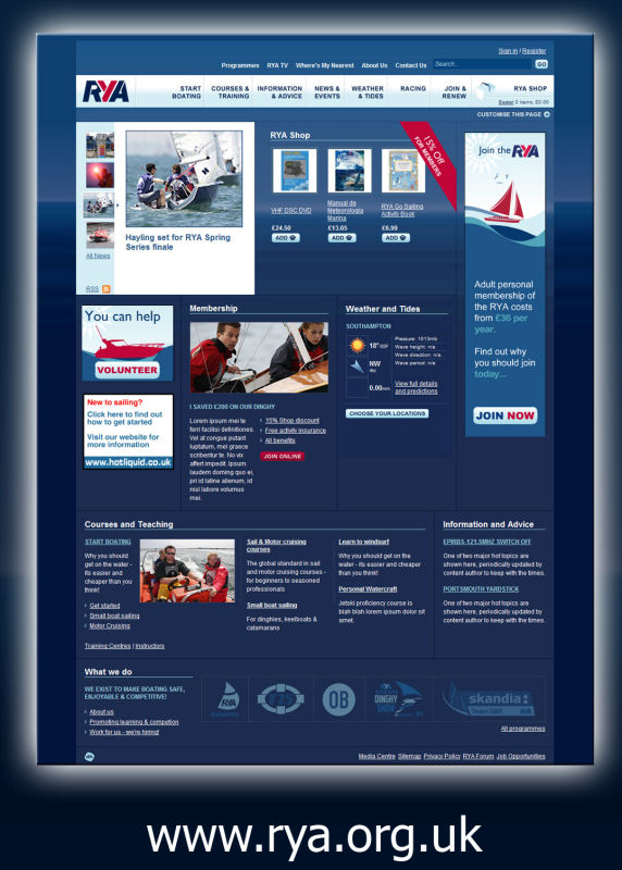 The new RYA website homepage photo copyright RYA taken at 