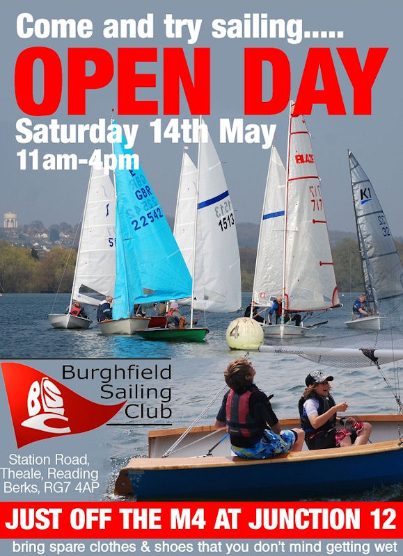 Burghfield Sailing Club Open Day on the 14th May photo copyright BSC taken at Burghfield Sailing Club