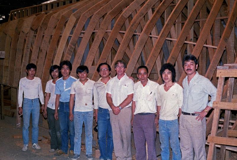 Plug construction first boat, 1985 - photo © Tony Fleming