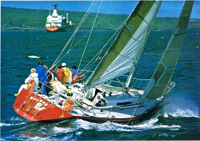 Exador in the 1985 Admirals Cup Trials with Mike Clark in the stern with the white wet weather gear - photo © Alan Sefton - NZ Yachting