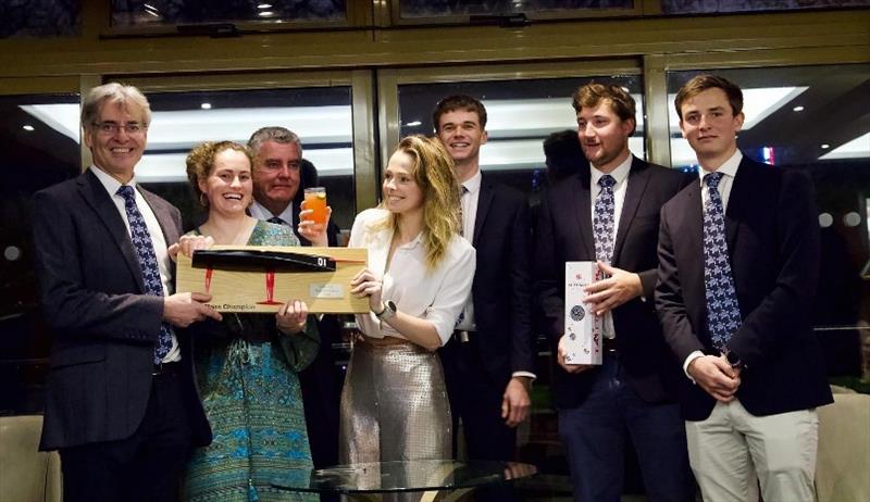 Russell Peters, Squirt and crew receiving their half hull Class Champion Trophy - Cape 31 Class Series 2021 - photo © Cape 31 Class UK