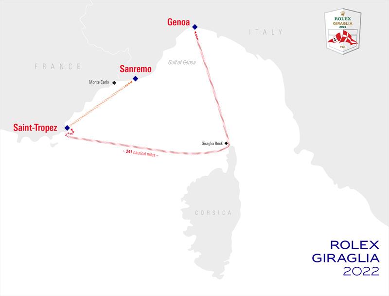 Rolex Giraglia course map photo copyright Rolex Giraglia taken at Yacht Club Italiano