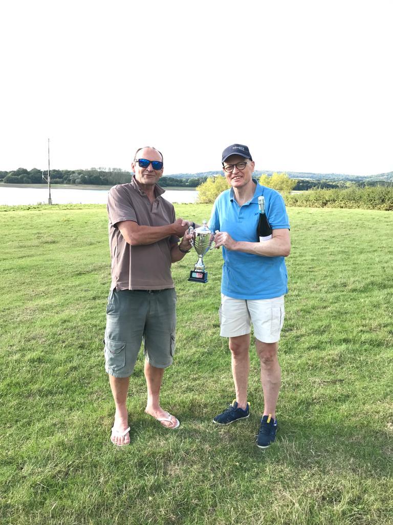 Richard Lambert presents inaugural Start Racing Course Regatta champion Markus Kobler with the trophy photo copyright BBSC taken at Bough Beech Sailing Club