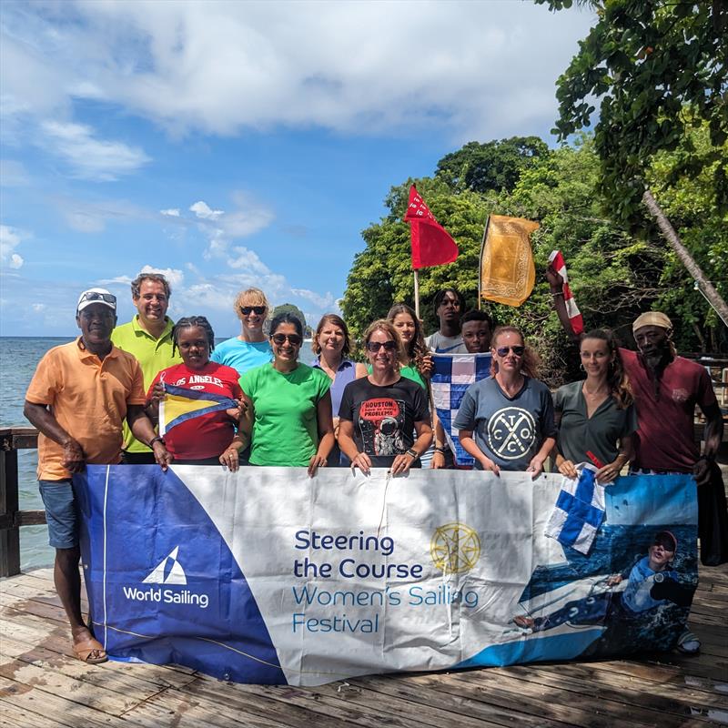 Race Management Clinic attendees (l-r) Albert Ollivierre, Fabien Bach, Ronessa Hanson, Jenny Trumble, Sabrina Marks-Dasent, Vanessa Hadley, Maria Torrijo, Scarlett Hadley, Joshua Osbourne, Isaiah Blackett, Jennifer Deane, Anne Weinhart, John Forde photo copyright SVG Sailing taken at 