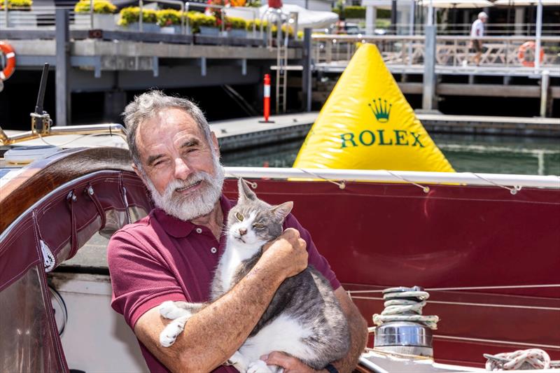 Williams, with his cat Oli, on Sylph VI - photo © Andrea Francolini