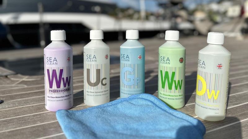 The Sea Clean range of eco-friendly waterless boat cleaning solutions