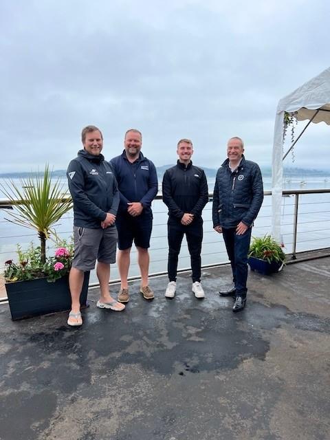 Glaschu Clyde One Design Regatta (l-r) Greg Pitt (Saturn Sails), Graeme Galbraith (James Watt Dock Marina), Julian Mithoff (Galschu Spirits Co.), Duncan Munro (Regatta Director) photo copyright RGYC taken at Royal Gourock Yacht Club