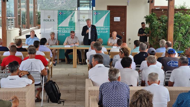 Maxi Yacht Rolex Cup skippers' briefing at the Yacht Club Costa Smeralda - photo © James Boyd / IMA