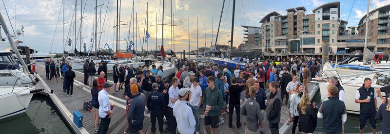 Pontoon Party during the JOG Cowes - Poole - Cowes race, sponsored by Stoneways Marine photo copyright JOG taken at Junior Offshore Group