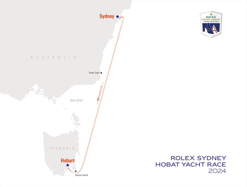 Rolex Sydney Hobart Yacht Race map photo copyright Rolex Sydney Hobart Yacht Race taken at Cruising Yacht Club of Australia