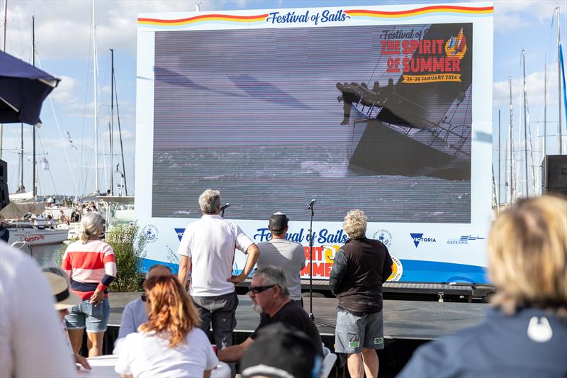 Watch the action on the big screen at the Festival of Sails photo copyright RGYC taken at Royal Geelong Yacht Club