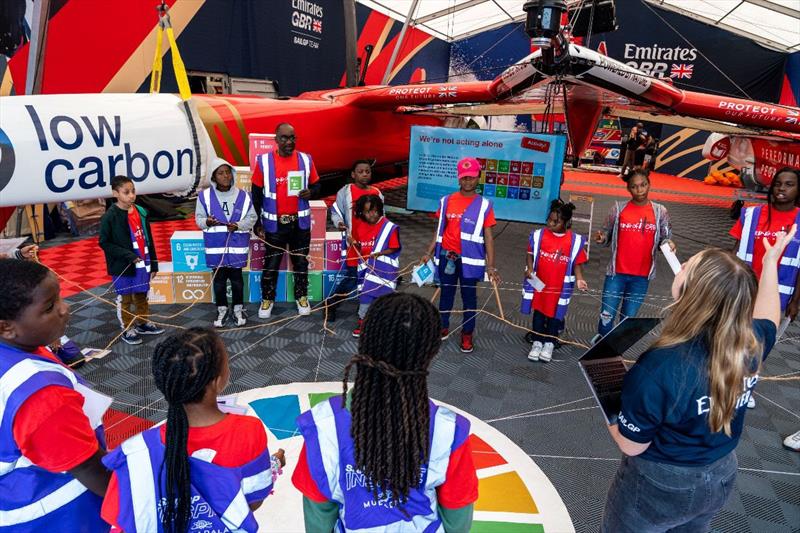 Emirates GBR delivering Protect Our Future climate education lessons with local schoolchildren in Chicago - photo © Emirates GBR SailGP Team