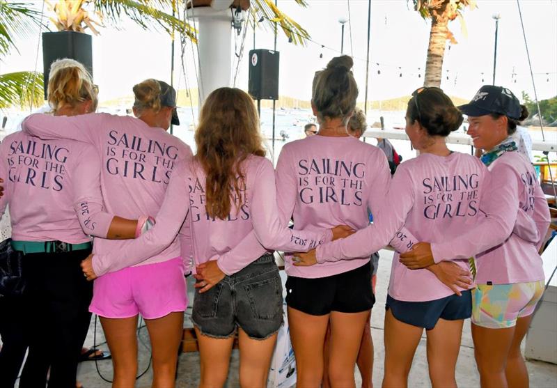 Women's IC24 team at the 2024 St. Thomas International Regatta photo copyright Dean Barnes taken at St. Thomas Sailing Center