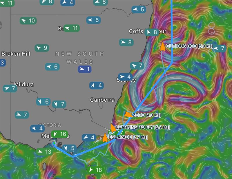 Current map 12 March 2pm AEST - Melbourne Osaka Cup - photo © Melbourne to Osaka Media