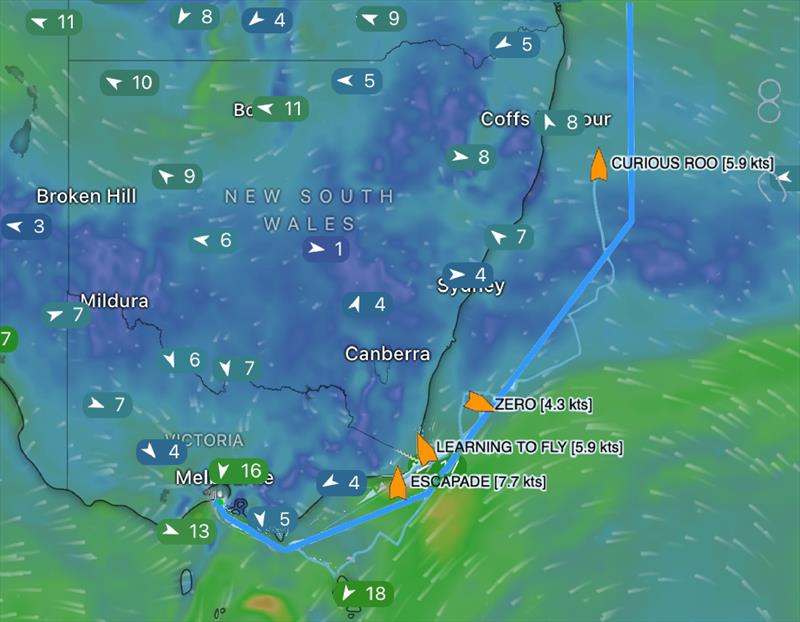 Wind Map 12 March 2pm AES - Melbourne Osaka Cup - photo © Melbourne Osaka Cup 