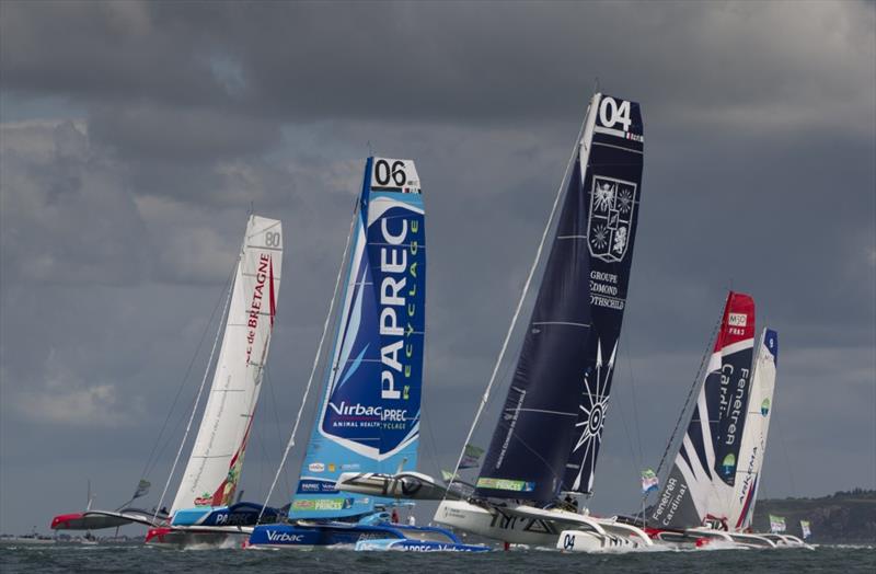 Routes des Princes leg 3 start from Dun Laoghaire photo copyright Mark Lloyd / Route des Princes taken at  and featuring the MOD70 class