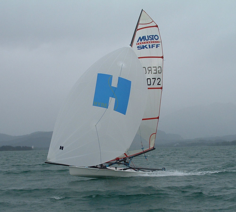 Hyde winners can be seen for miles in the Musto Skiff class photo copyright Musto Skiffs taken at  and featuring the Musto Skiff class