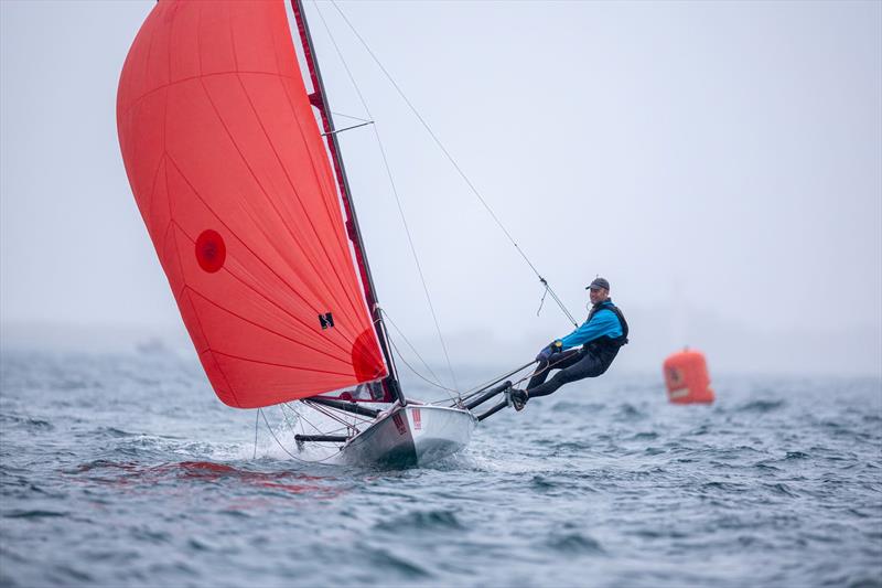 Sam Pascoe (1st) - Day 5 of the ACO 13th Musto Skiff 2024 Worlds at the WPNSA photo copyright Michael Oliver taken at Weymouth & Portland Sailing Academy and featuring the Musto Skiff class