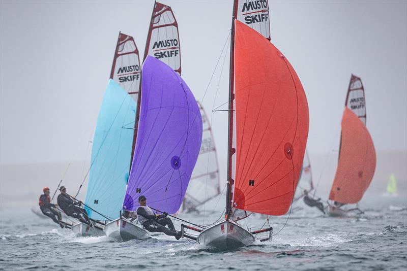 Day 5 of the ACO 13th Musto Skiff 2024 Worlds at the WPNSA photo copyright Michael Oliver taken at Weymouth & Portland Sailing Academy and featuring the Musto Skiff class