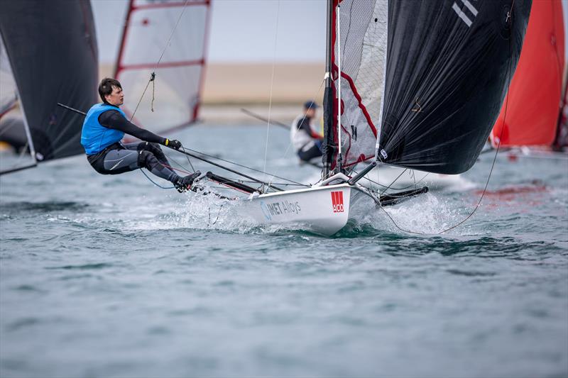 Euan Hurter - Day 5 of the ACO 13th Musto Skiff 2024 Worlds at the WPNSA photo copyright Michael Oliver taken at Weymouth & Portland Sailing Academy and featuring the Musto Skiff class