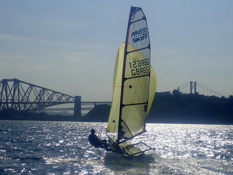 Jamie Hilton in the Musto Skiffs at the 2024 Scottish Skiffs Regatta photo copyright Dalgety Bay Sailing Club taken at Dalgety Bay Sailing Club and featuring the Musto Skiff class