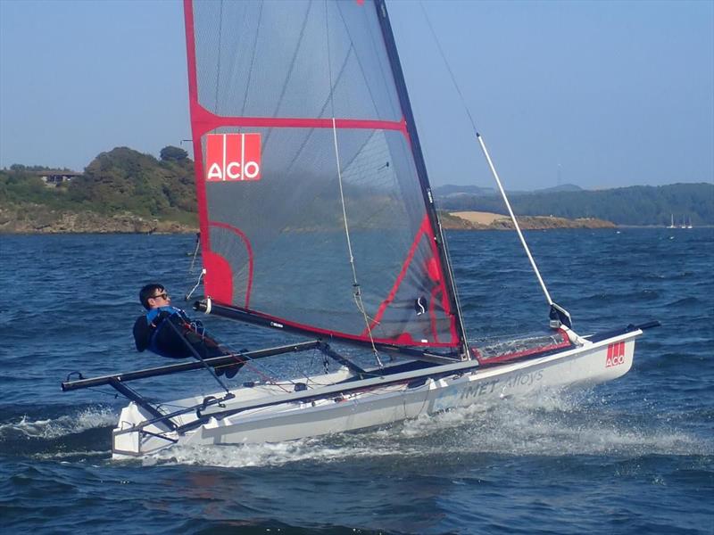 Euan Hurter in the Musto Skiffs at the 2024 Scottish Skiffs Regatta photo copyright Dalgety Bay Sailing Club taken at Dalgety Bay Sailing Club and featuring the Musto Skiff class