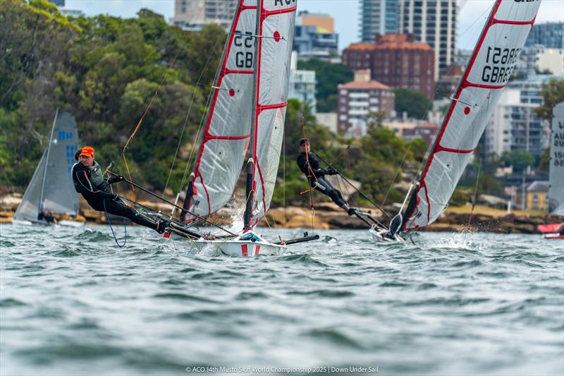 Jon Newman finishes 3rd in the ACO 14th Musto Skiff World Championship 2025, Sydney, Australia photo copyright Tidal Media Australia for Down Under Sail taken at Woollahra Sailing Club and featuring the Musto Skiff class