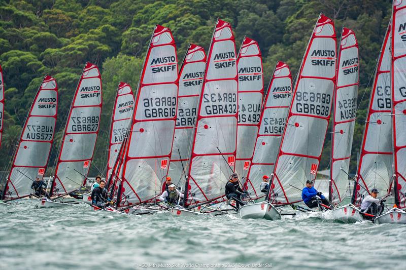 Racing at the Musto Skiff Worlds photo copyright Down Under Sail taken at Woollahra Sailing Club and featuring the Musto Skiff class