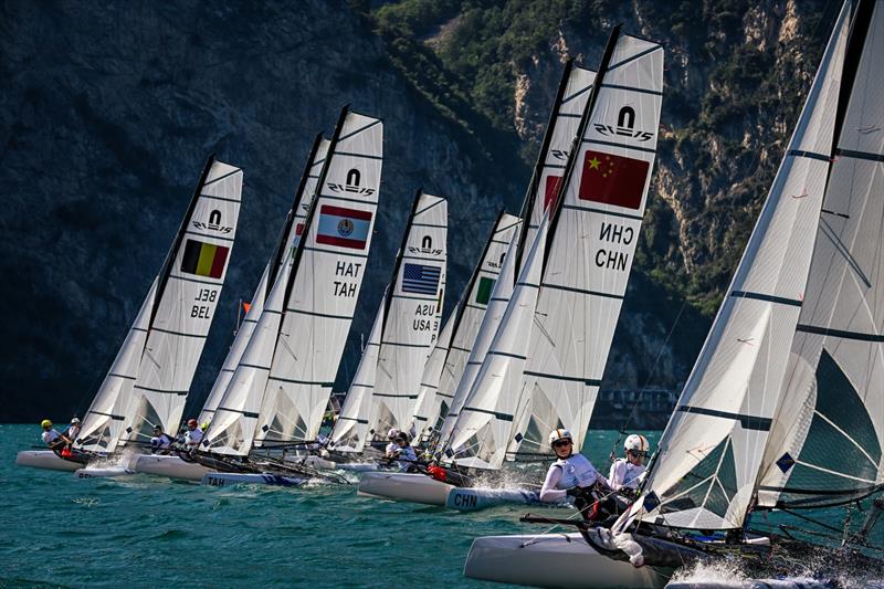 2024 Youth Sailing World Championships Day 1 photo copyright World Sailing taken at  and featuring the Nacra 15 class