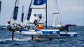 Micah Wilkinson and Erica Dawson sailing in the Nacra 17 at the Tokyo 2020 Olympic Regatta - Enoshima - August 2021 © Richard Gladwell - Sail-World.com/nz