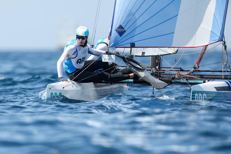 Mateo Majdalani /Eugenie Bosco (ARG)  - Mixed Multihull at Paris2024 on August 8, 2024 in Marseille, France photo copyright World Sailing / Lloyd Images taken at  and featuring the Nacra 17 class